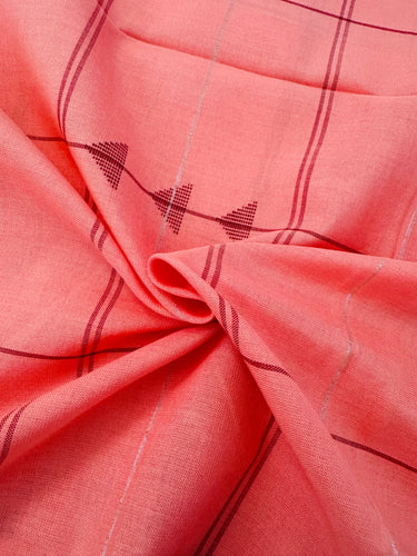 ShopNaya Exclusive | Handwoven | Cotton Saree | Jamdani Weave | No Blouse | Blended Silver Zari | Handloom Mark | Ships from California